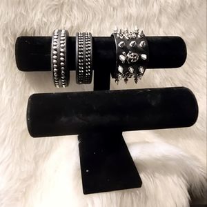 Lot of 3 Faux Leather Bracelets